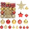 vidaXL 70 pcs conjunto de enfeites de Natal dourado e vermelho