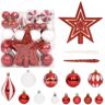 vidaXL 64 pcs conjunto de enfeites de Natal rosa/vermelho/branco