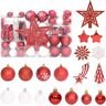 vidaXL 108 pcs conjunto de enfeites de Natal vermelho e branco