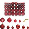 vidaXL Enfeites de Natal 100 pcs 3 / 4 / 6 cm vermelho-tinto