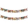 Zmdecqna Conjunto de Enfeites de Natal Suprimentos Banner Pendurado Bunting Vintage - 2un