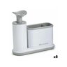 Quttin Dispensador de Detergente 2 em 1 para Lava-Louça Branco Cinzento 21,5 X 8 X 20 Cm 8 Unidades