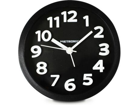 Metronic Relógio Despertador Clássico Preto