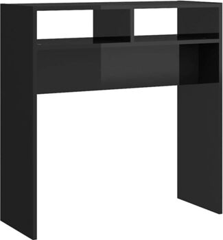 Vidaxl Mesa Consola (Preto Brilhante - Aglomerado de Madeira - 78x30x80 cm)