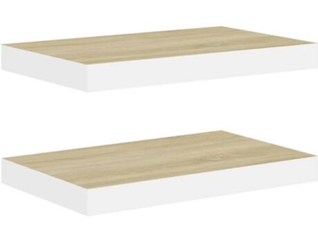 Vidaxl Prateleira de Parede 2 Peças (Branco - MDF - 50x23x3.8 cm)