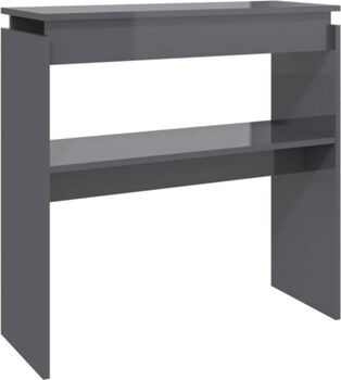 Vidaxl Mesa Consola (Cinzento Brilhante - Aglomerado de Madeira - 80x30x80 cm)