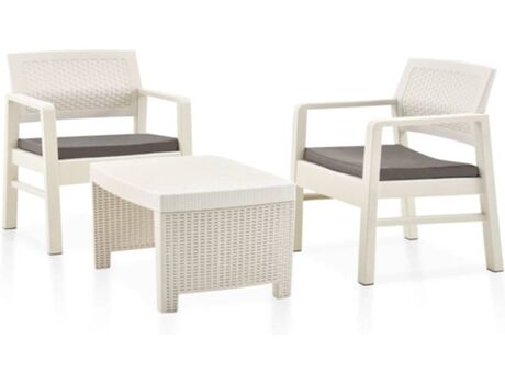 Vidaxl Conjunto de Jardim 48823 (Plástico - 77 x 54 x 40 cm - Branco)