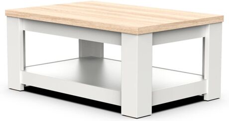 Lourini Mesa de Centro POEMA (Branco - Carvalho - 40x90x60 cm)