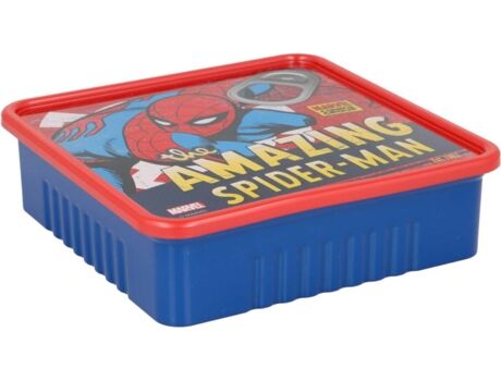 Spiderman Lancheira (Azul - Plástico - 4.4 x 14.6 x 14.6 cm)