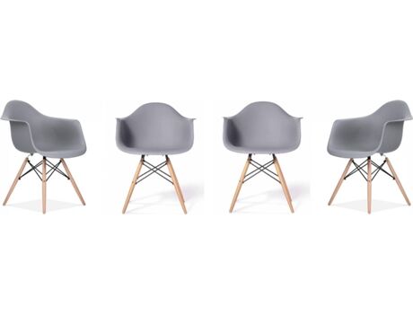 Csd Conjunto 4 Cadeiras Neo (Cinzento - PP - 80 x 63 x 63 cm)