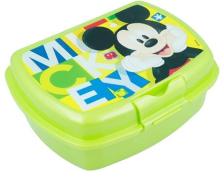 Mickey Mouse Lancheira (Verde - Plástico - 6.7 x 18.1 x 13.9 cm)
