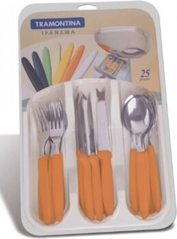 Tramontina Organizadores de Utensílios Ipanema com 25pcs Laranja (Aço Inox)