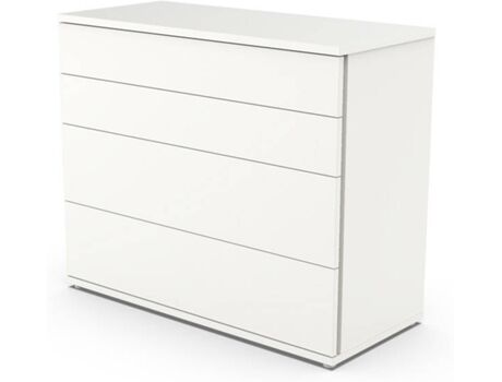 Lourini Cómoda Chiado (Branco e Carvalho - MDF - 101.5x85x45 cm)