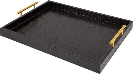 Ecd Germany Bandeja de Couro (Preto - 45x35 cm)