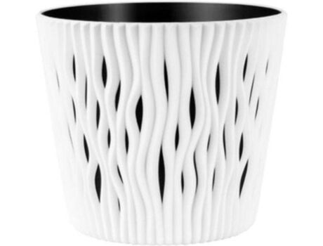 Prosperplast Vaso Sandy Round (Branco - 12.8 x 12.8 x 11.1 cm)