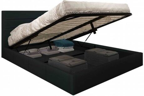 Csd Cama Starlight Estrado Elevatório (Preto - Aglomerado Madeira - Compatível com Colchão: 190x140 cm)