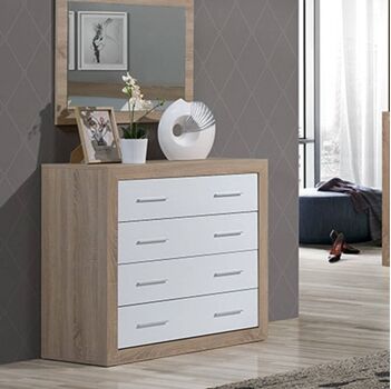 Bazar Mondiale Cómoda Malm (Carvalho e Branco - MDF - 105xx 46x92 cm)