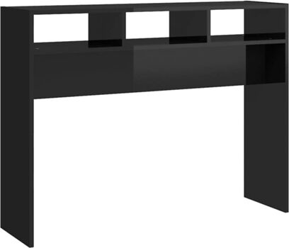 Vidaxl Mesa Consola (Preto Brilhante - Aglomerado de Madeira - 105x30x80 cm)