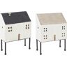 BIZZOTTO Set 2 decoratiuni Housing, Otel Lemn, Multicolor, 15x6x19.3 cm