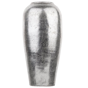 Beliani Blomvas Silver Terrakotta 48 cm Industriell Dekorativ golvvas
