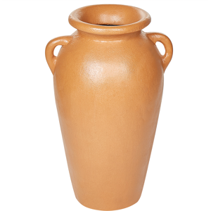 Beliani Dekorativ vas Orange terrakotta målad Vintage Look Amphora Shape