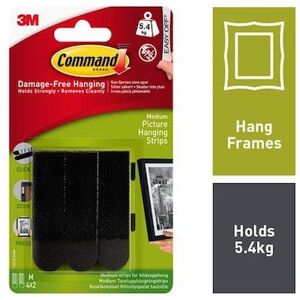 Command Medium Black Picture Hanging Strips 17201BLK