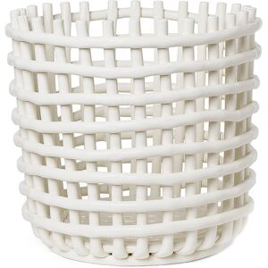 Ferm Living - Ceramic Basket Xl Off-White - White - Vit - Korgar Och Lådor