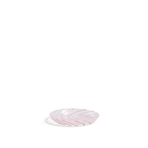 Hay - Spin Saucer Set Of 2 - Clear / Pink Stripes - Rosa - Assietter