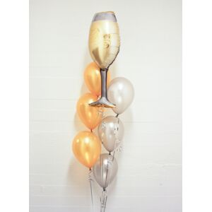 Heliumfylld ballongbukett Champagneglas