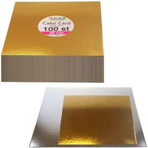 CAKESUPPLIES Fyrkantiga Tårtbrickor Guld & Silver 35 cm 100-pack