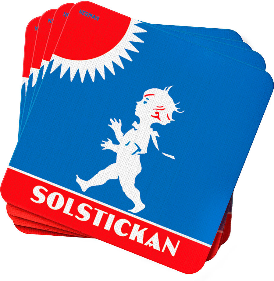 Solstickan Glasunderlägg 10x10 cm 4-pack