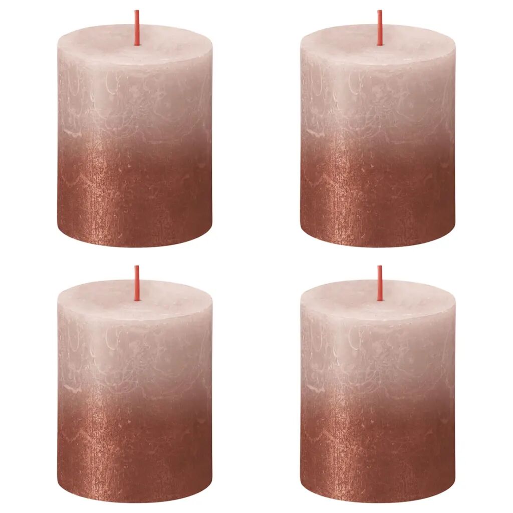 Bolsius Rustikálne valcové sviečky Sunset 6ks 80x68mm,ružovo jantárové