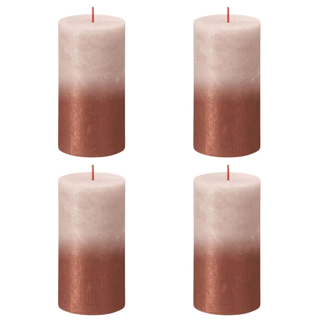 Bolsius Rustikálne valcové sviečky Sunset 6ks 130x68mm, ružovo jantárové