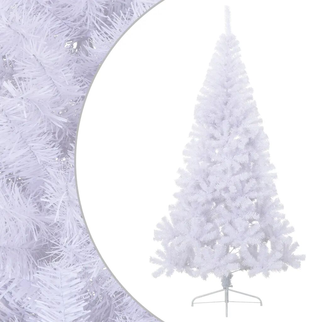 vidaXL Umelý vianočný polovičný stromček s podstavcom biely 210 cm PVC