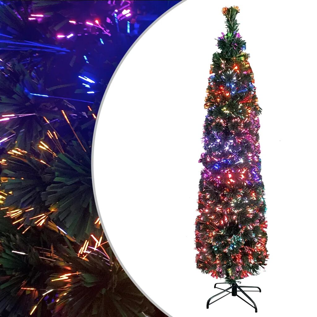 vidaXL Umelý úzky vianočný stromček s podstavcom 240 cm optické vlákno