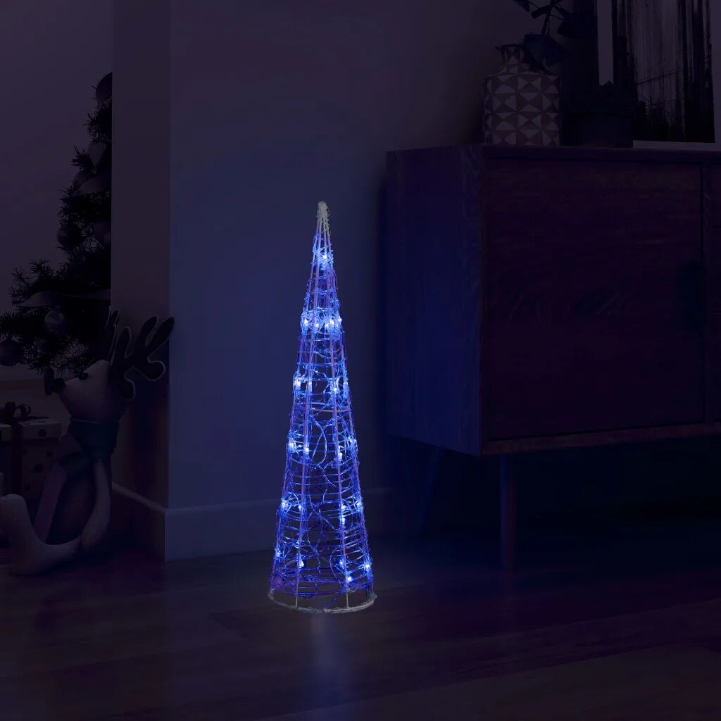 vidaXL Akrylové dekoratívne pyramídové LED svetlo kužeľ modré 60 cm