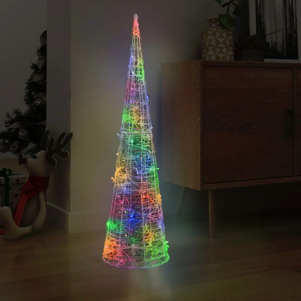 vidaXL Akrylové dekoratívne pyramídové LED svetlo kužeľ farebné 120 cm