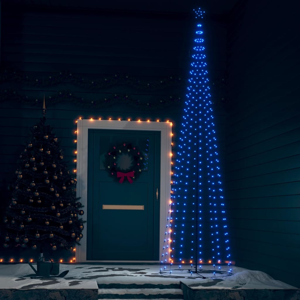 vidaXL Vianočný stromček kužeľ modré svetlo 400 LED 100x360 cm