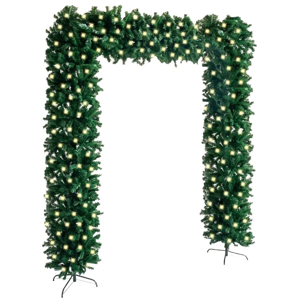 vidaXL Vianočný oblúk s LED 240 cm zelený