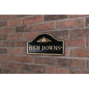 Dakota Fields Nehru 2-Line Wall Address Plaque black