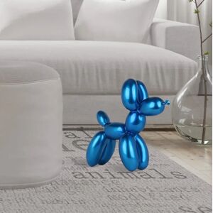 Ebern Designs Dog Balloon Large Resin Statue gray/blue/white 46.0 H x 50.0 W x 18.0 D cm