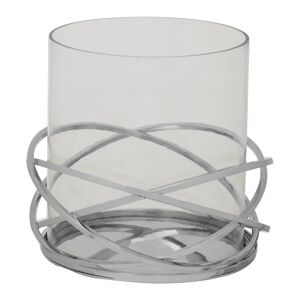 Metro Luna Twist Glass/Metal Hurricane gray 22.0 H x 24.0 W x 24.0 D cm