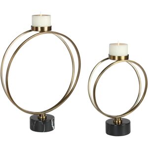 Mindy Brownes Nikola 2 Piece Metal Candlestick Set yellow 64.0 H x 46.0 W x 15.0 D cm