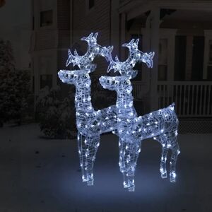 The Seasonal Aisle Acrylic Christmas Reindeers Lighted Display Set white 100.0 H x 60.0 W x 16.0 D cm