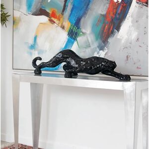 Bloomsbury Market Panther Glass Carisa Statue black 24.0 H x 106.0 W x 28.0 D cm