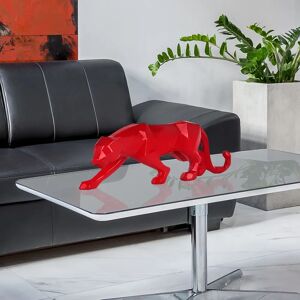 Ebern Designs Panther Large Resin Figurine red/black 14.0 H x 45.0 W x 9.0 D cm