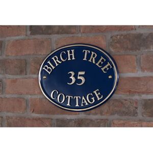 Dakota Fields Nazarene 3-Line Wall Address Plaque blue