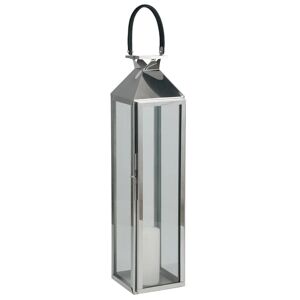 Willa Arlo Interiors Stainless Steel/Glass Lantern gray 113.0 H x 24.0 W x 23.0 D cm