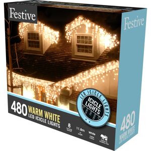 Festive 480 Snowing Icicle Lights 45.0 H x 0.6 W x 2180.0 D cm