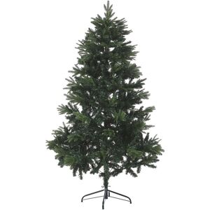 BELIANI Artificial Christmas Tree Green Black Metal Stand Hinged Branches 180 cm Langley